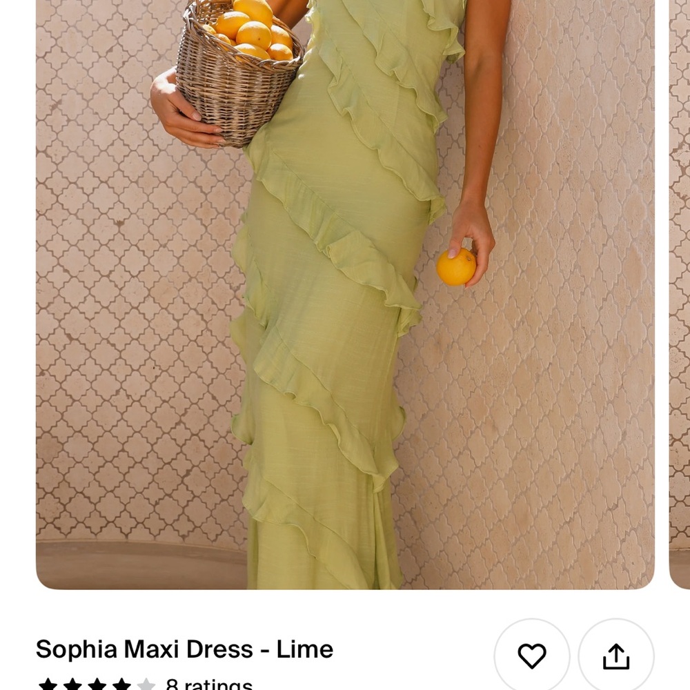 Elegant Lime Green Ruffled Maxi Dress